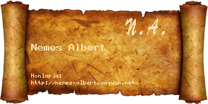 Nemes Albert névjegykártya